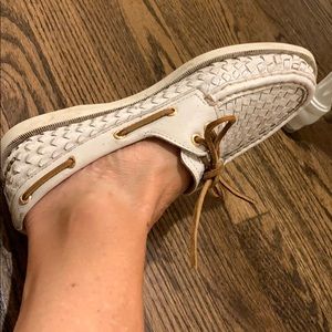 Sperry Top-Sider White Basket Weave Leather
